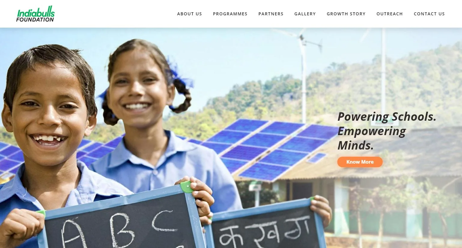 Credentials-deck screenshot of Indiabulls Foundation.